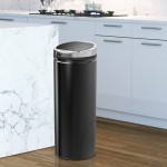 HOMCOM Automatic Sensor Trash Bin, Kitchen Trash Bin, 50L, Black